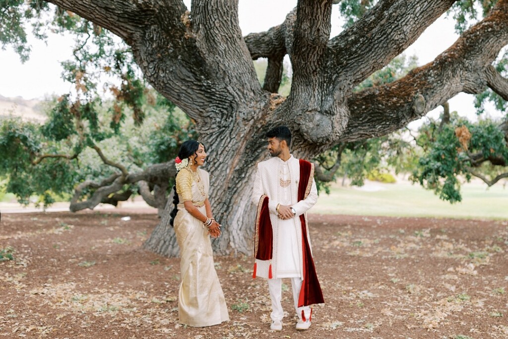 Sneha and Deepan celebrated their love and shared culture in a vibrant South Indian Tamil Wedding at The Club at Ruby Hill in Pleasanton, CA.