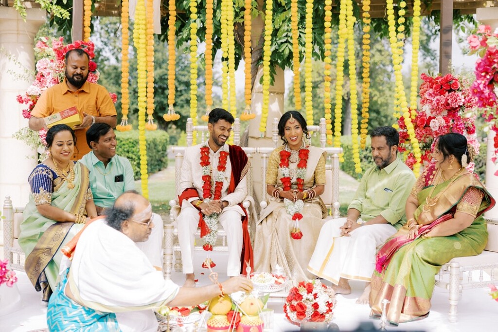 Sneha and Deepan celebrated their love and shared culture in a vibrant South Indian Tamil Wedding at The Club at Ruby Hill in Pleasanton, CA.