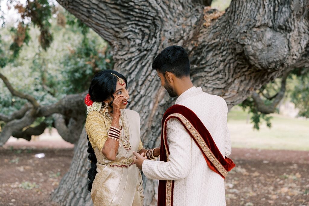 Sneha and Deepan celebrated their love and shared culture in a vibrant South Indian Tamil Wedding at The Club at Ruby Hill in Pleasanton, California.