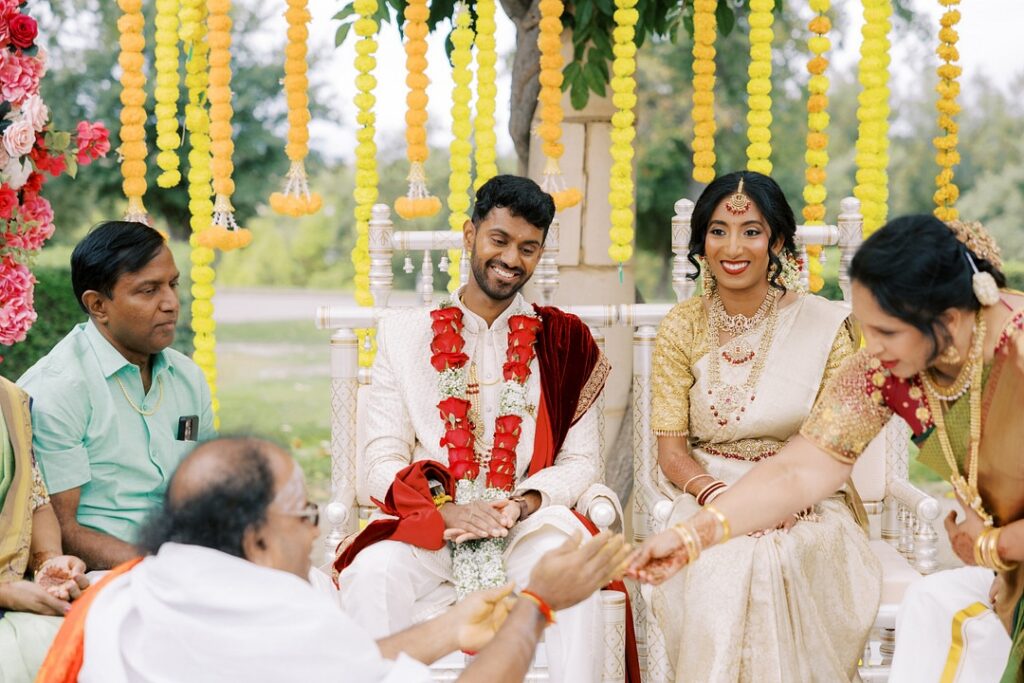 Sneha and Deepan celebrated their love and shared culture in a vibrant South Indian Tamil Wedding at The Club at Ruby Hill in Pleasanton, California.