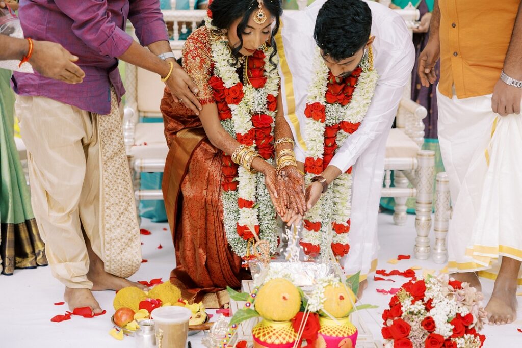 Sneha and Deepan celebrated their love and shared culture in a vibrant South Indian Tamil Wedding at The Club at Ruby Hill in Pleasanton, California.